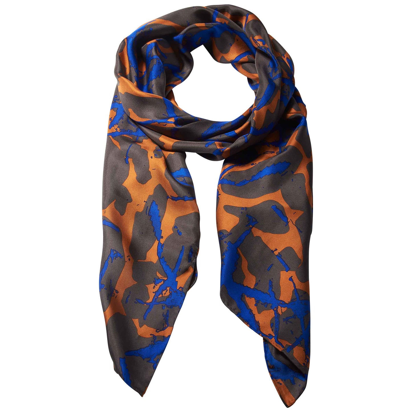 Tørklæder til kvinder 100% silke. Kobber, blå. Bella Ballou