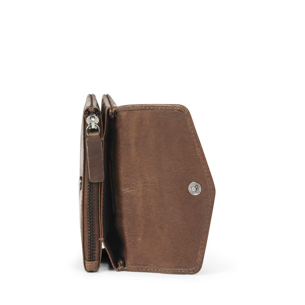 Wallet Faith Coin. Antique leather. Chestnut. Markberg