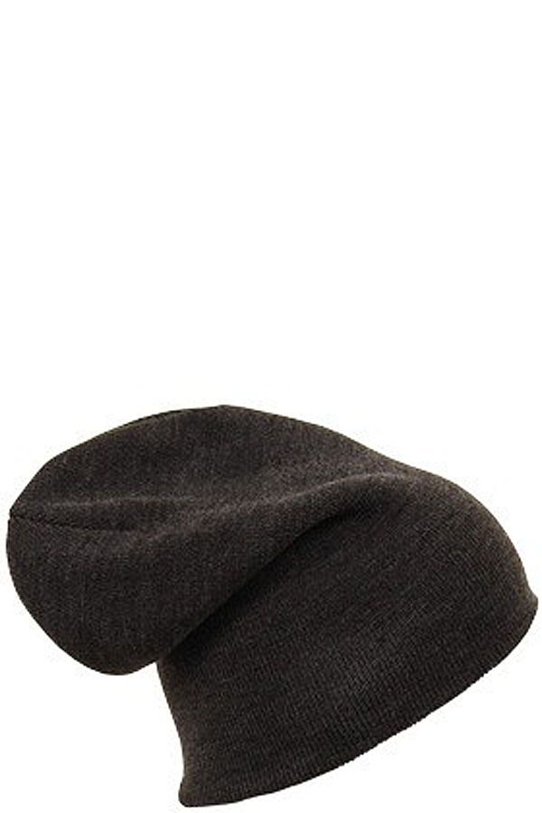 Schicke klassische Beanie-Mütze für Herren. Einheitsgröße. Acryl. Schwarzgrau. Verbindungsbinder