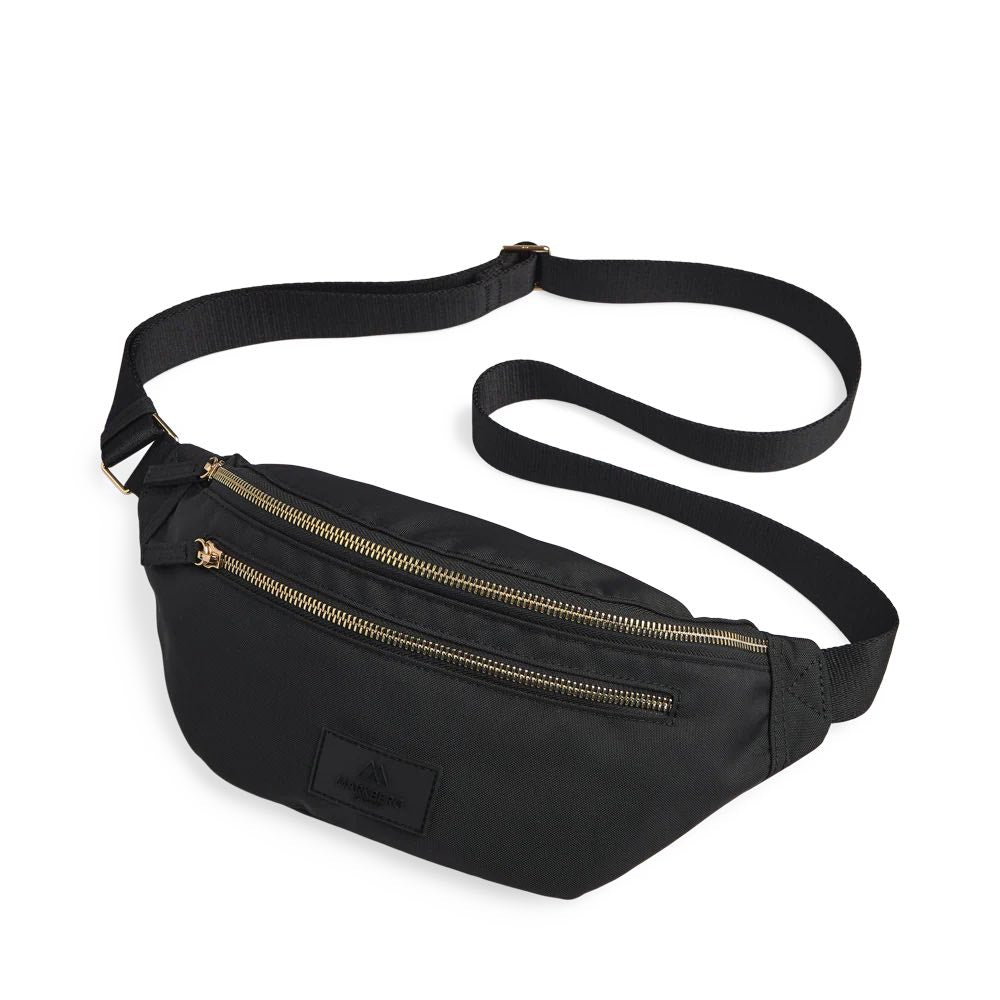 CargoMBG Bum bag belt bag. Unisex. Black w/gold. Recycled polyester. Markberg