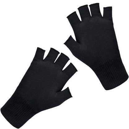 Therapeutische fingerkuppenfreie Handschuhe. Unisex. Dünn. Schwarz. ReflexWear