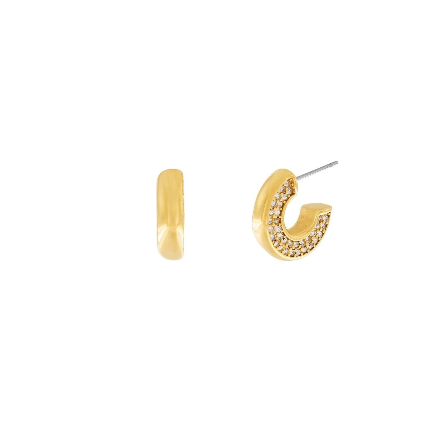 Joy Waterproof Clear CZ hoop earrings. 18 carat gold plated. Danish Copenhagen