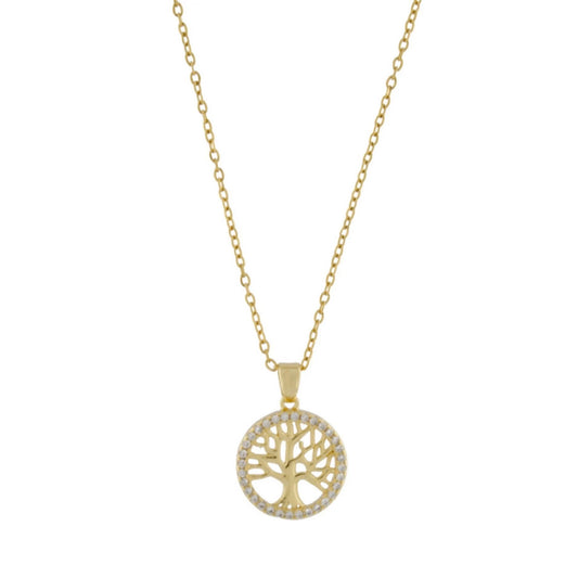 Love Tree of Life. Waterproof necklace jewelry. 18K gold plated. Danish Copenhagen