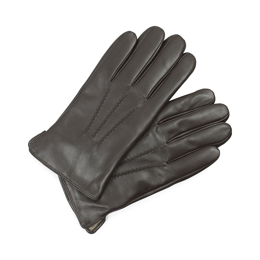 HarveyMBG Glove men's gloves with touch function. Brown. Leather skin. Markberg