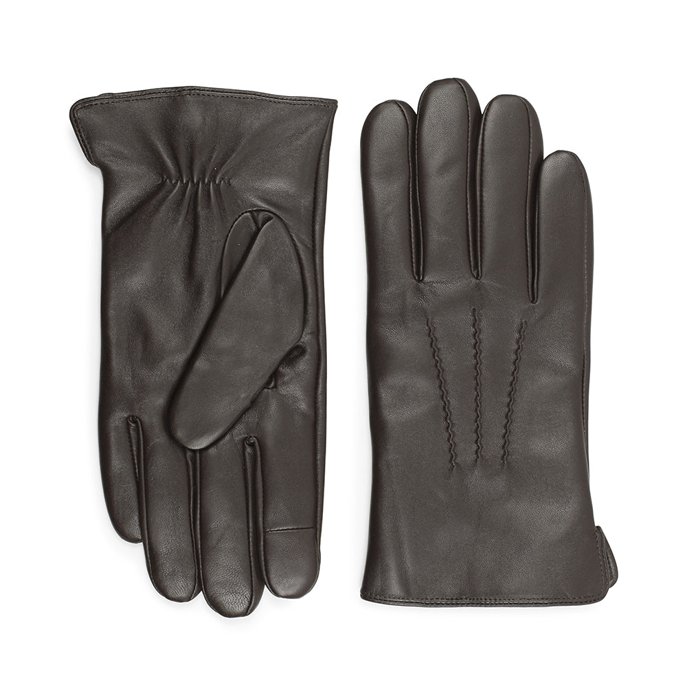 HarveyMBG Glove men's gloves with touch function. Brown. Leather skin. Markberg