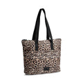 PerryMBG Shopper bag with leopard prints. Black and beige. Recycled polyester. Markberg