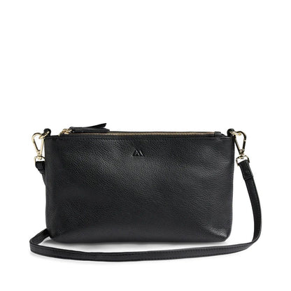 MikalaMBG Crossbody bag. Black and gold. Leather. Markberg