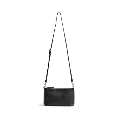 MikalaMBG Crossbody bag. Black and gold. Leather. Markberg