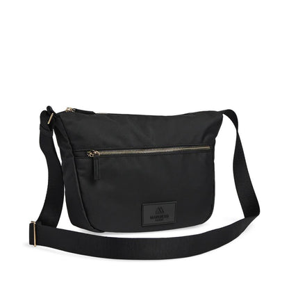 MonoMBG crossbody bag. Unisex Black w/gold. Recycled polyester. Markberg