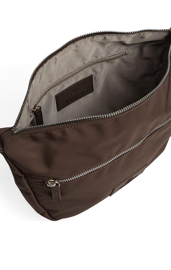 MonoMBG crossbody bag. Unisex. Dark brown. Recycled polyester. Markberg