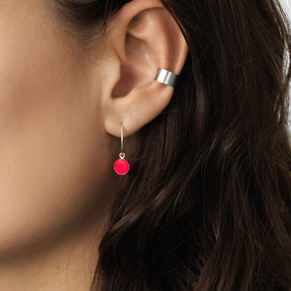 Sign creol earrings. Neon orange. Sterling silver. Scherning Copenhagen