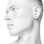 Sign Heart nano earrings. Neon red orange. Sterling silver. Scherning Copenhagen