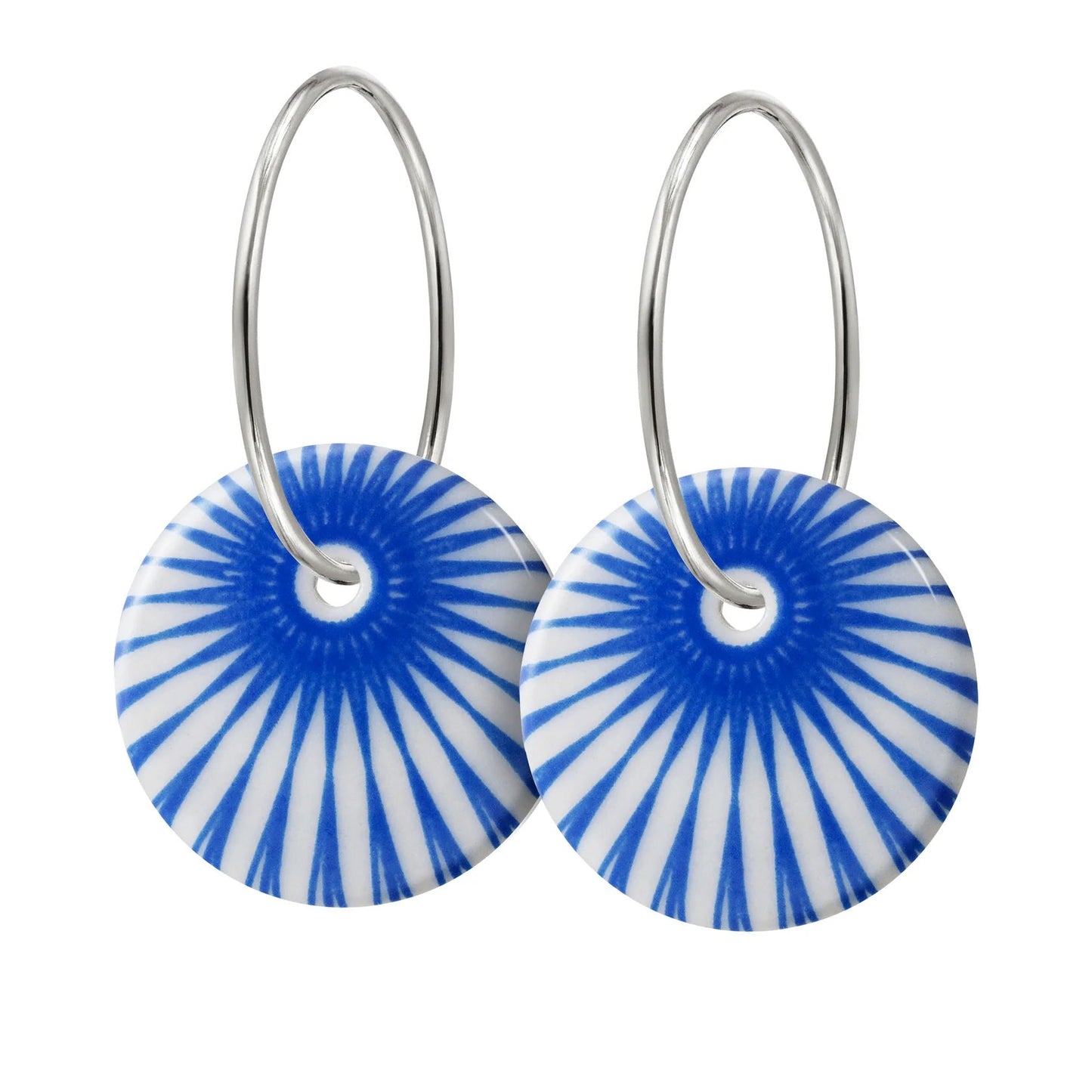 Splash creole earrings. Royal Blue. Sterling silver. Scherning Copenhagen