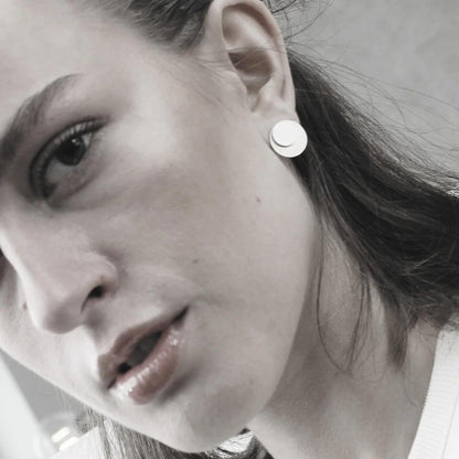 Theia 2 tone Post earrings. Silver and gold. Danish Copenhagen