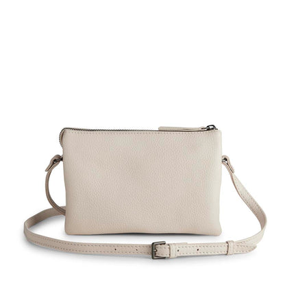 VeraMBG Crossbody bag. White Sand. Leather grain. Markberg
