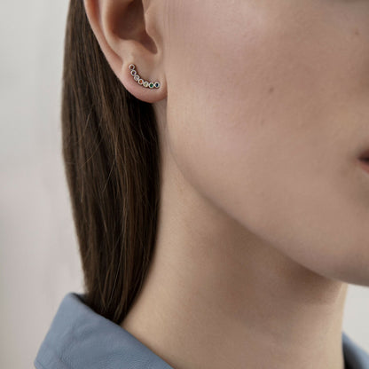 Amber Rainbow. Crawler øreringe. Guldbelagt. Dansk Copenhagen