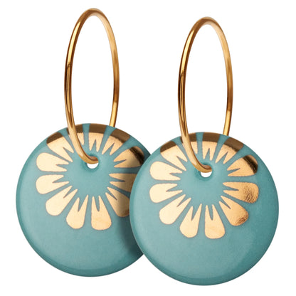 Bloom creol øreringe. Aquamarine guld. Scherning København