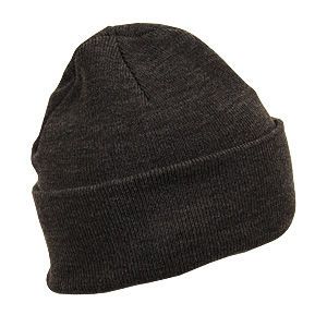 Schicke klassische Beanie-Mütze für Herren. Einheitsgröße. Acryl. Schwarzgrau. Verbindungsbinder