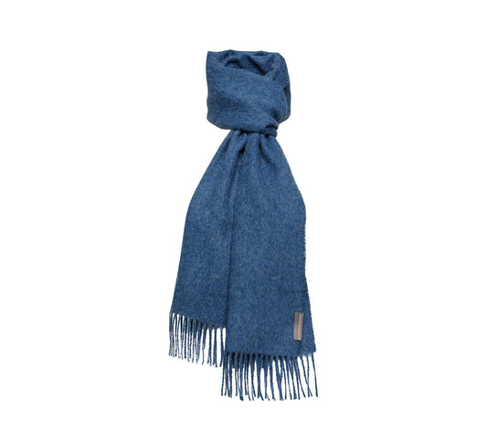Scarf 100% baby alpaca wool. Ladies and gentlemen. Denim Blue. Cusco. Silkeborg Wool Spinnery