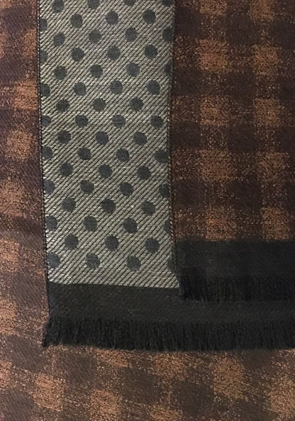 Fashion halstørklæde til mænd og kvinder. Bomuld blemd. Brun, orange og grå sort. Connexion Tie