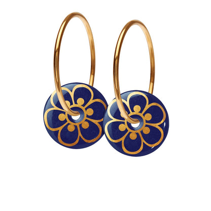 Flora creol øreringe. Ultramarine guld. Scherning København