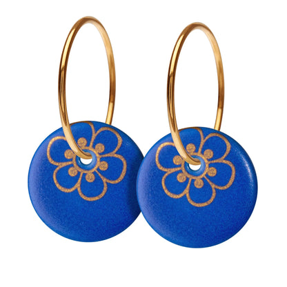 Flora earrings large creole. Royal Blue. Gilded sterling silver. Scherning Copenhagen