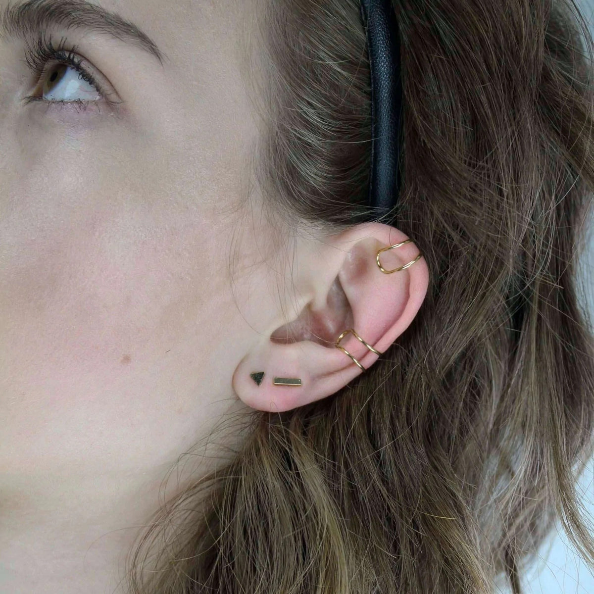Joy Waterproof Mini Post &amp; Cuff Earrings. Silver plating. Danish Copenhagen
