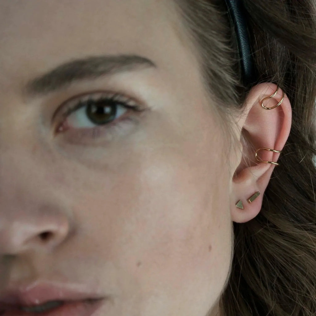 Joy Waterproof Mini Post &amp; Cuff Earrings. Silver plating. Danish Copenhagen