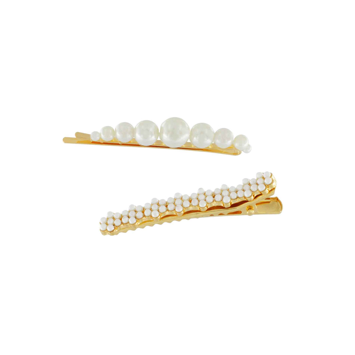 Hair Clip Pearl Flower. Gold plated and pearls. Danish Copenhagen