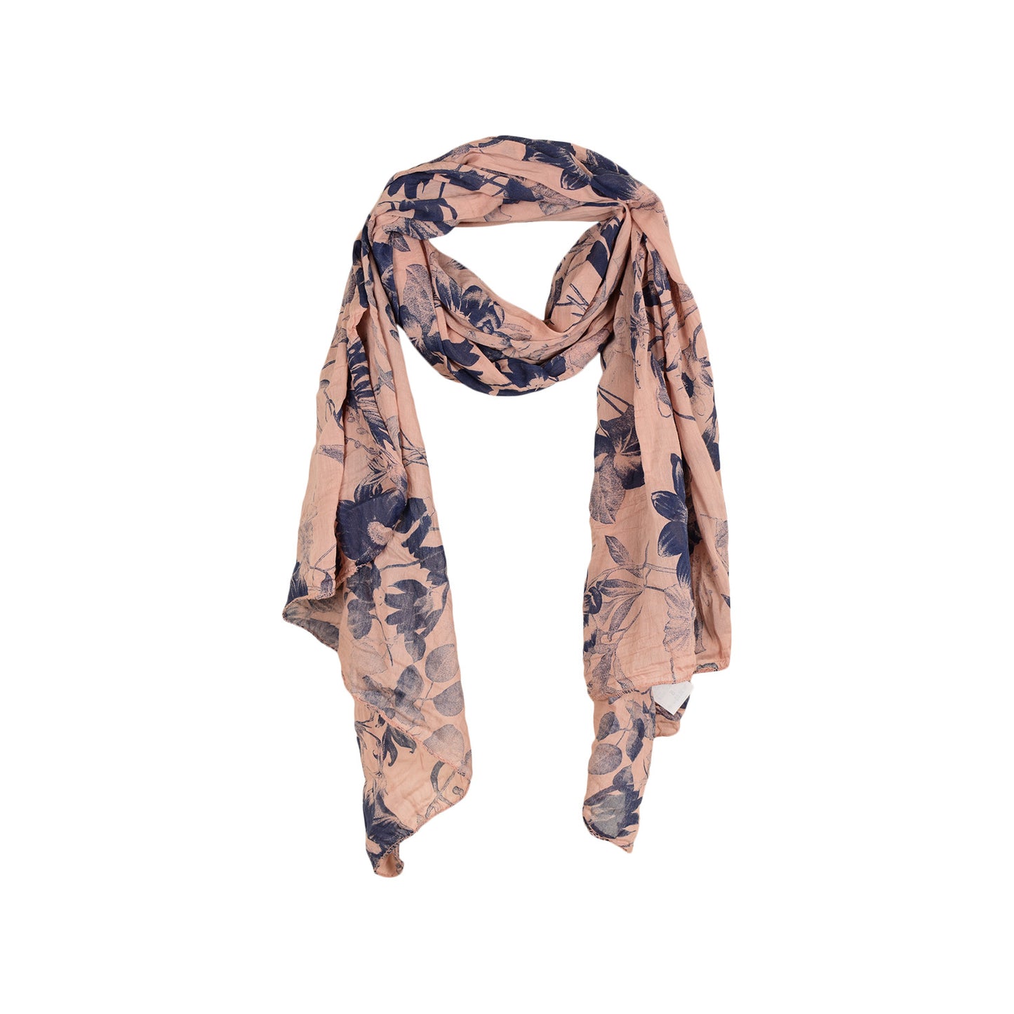 Patterned scarf. Silk and cotton. Rose-blue. UpdateCPH