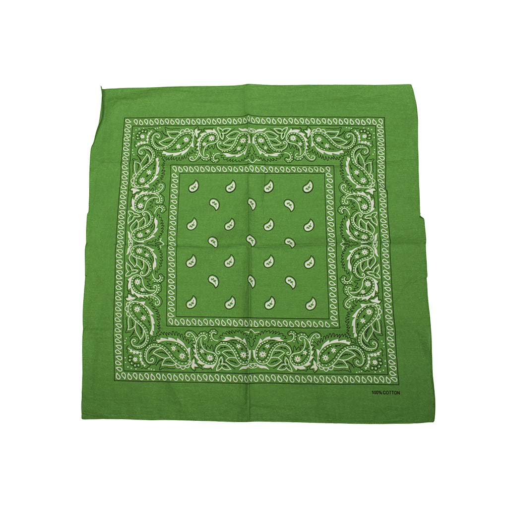 Klassisk tørklæde med bandana prints. Mænd og kvinder. 100% bomuld. Grøn. UpdateCPH