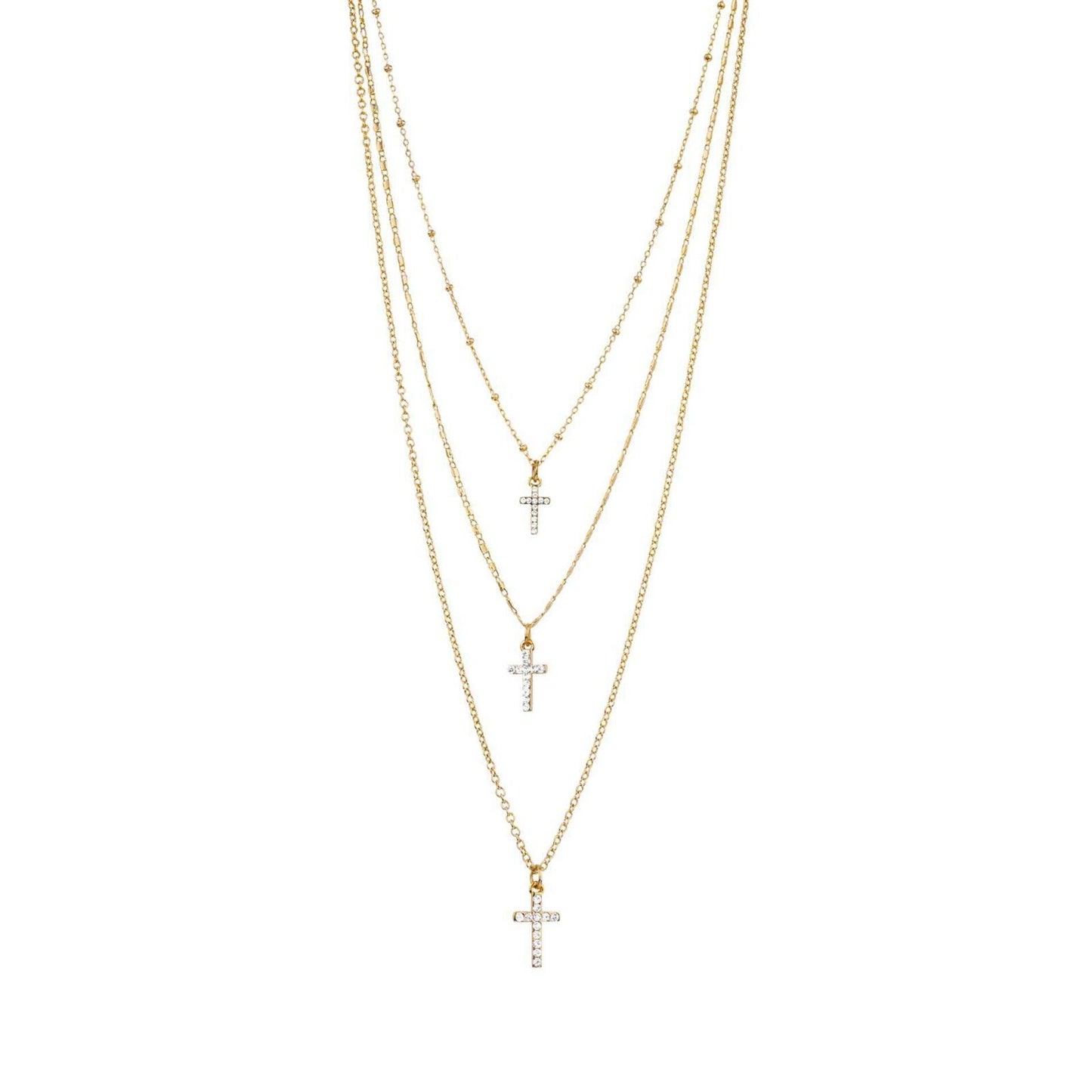 Shimmer Cross 3 in 1 necklace. Gold plated. Danish Copenhagen