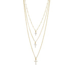 Shimmer Cross 3 in 1 necklace. Gold plated. Danish Copenhagen