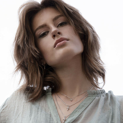 Shimmer Cross 3 in 1 necklace. Gold plated. Danish Copenhagen