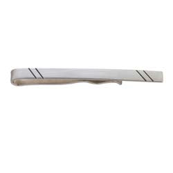 Tie holder in solid silver with stripes. RS of Scandinavia