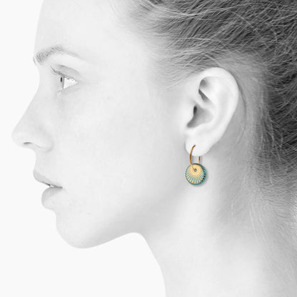 Splash creole earrings. Aquamarine. Gold plated. Scherning Copenhagen