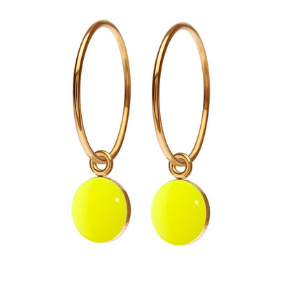 Spot creol øreringe. Forgyldt. Neon Yellow. Scherning