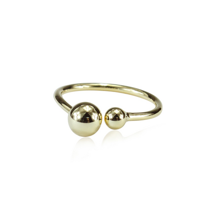 Ball ring. Gold-plated sterling silver. Zetta. Everneed