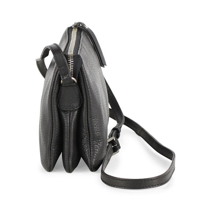 Vera Crossbody bags. Black crossbody leather bag. Markberg